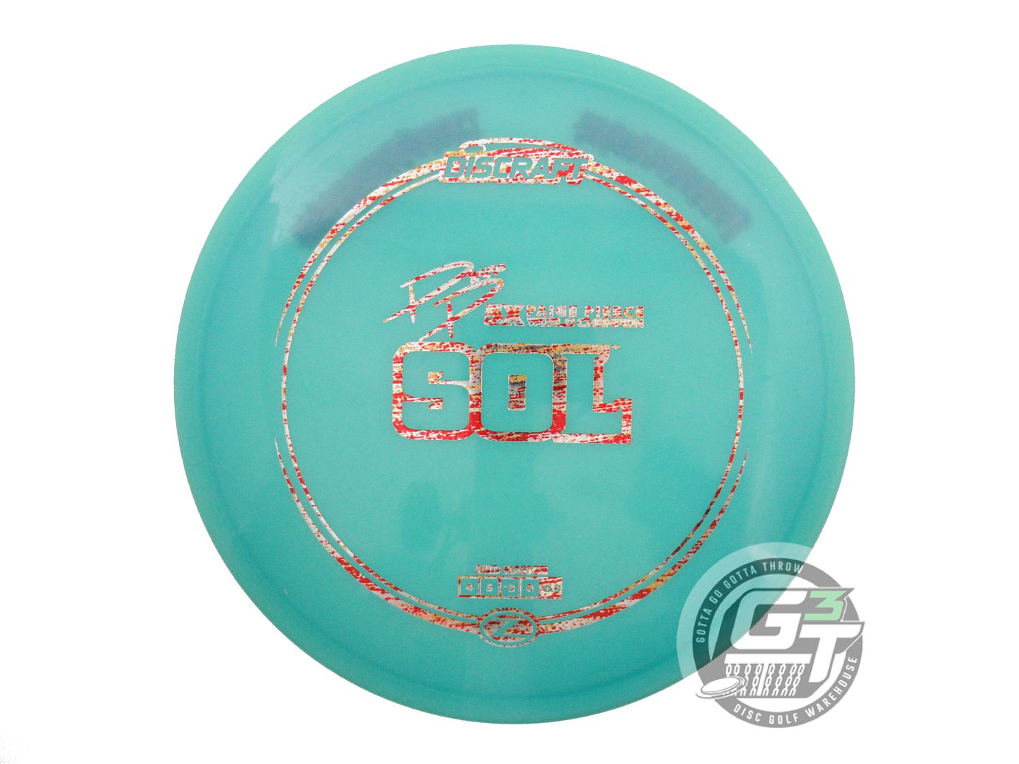 USED Discraft [PIERCE] Z Sol 173g Seafoam Red Static Foil Midrange Golf Disc