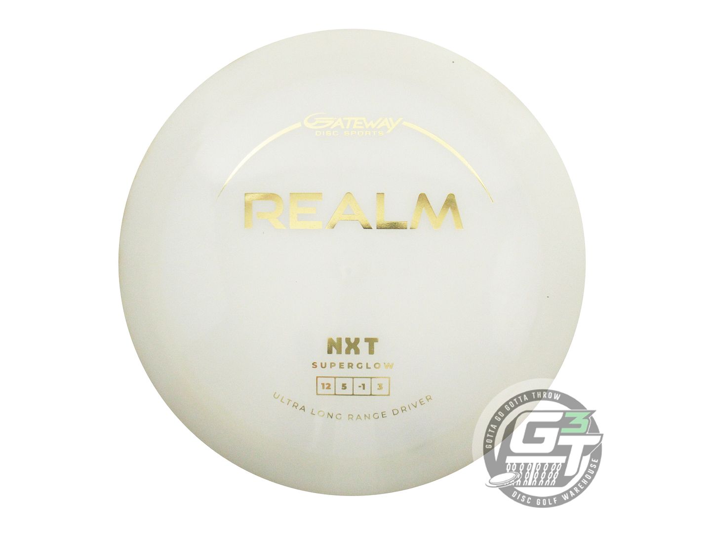 USED Gateway NXT Glow Realm 176g Gold Foil Distance Driver Golf Disc