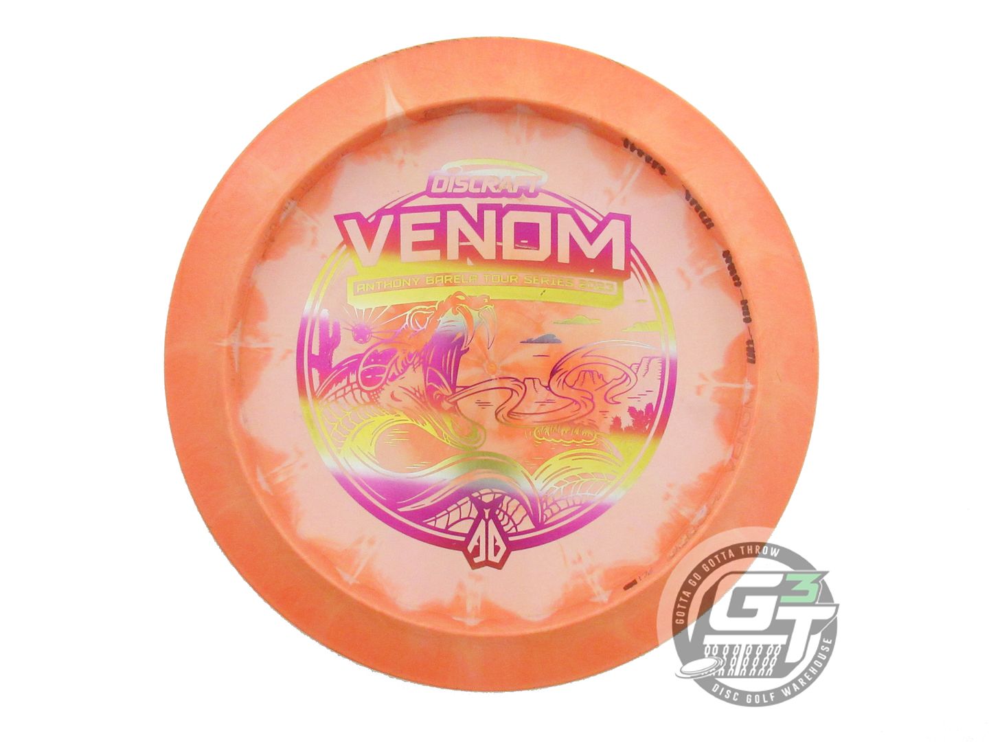 USED Discraft [BARELA] Swirl ESP Venom 176g Orange Sunset Foil Driver Golf Disc