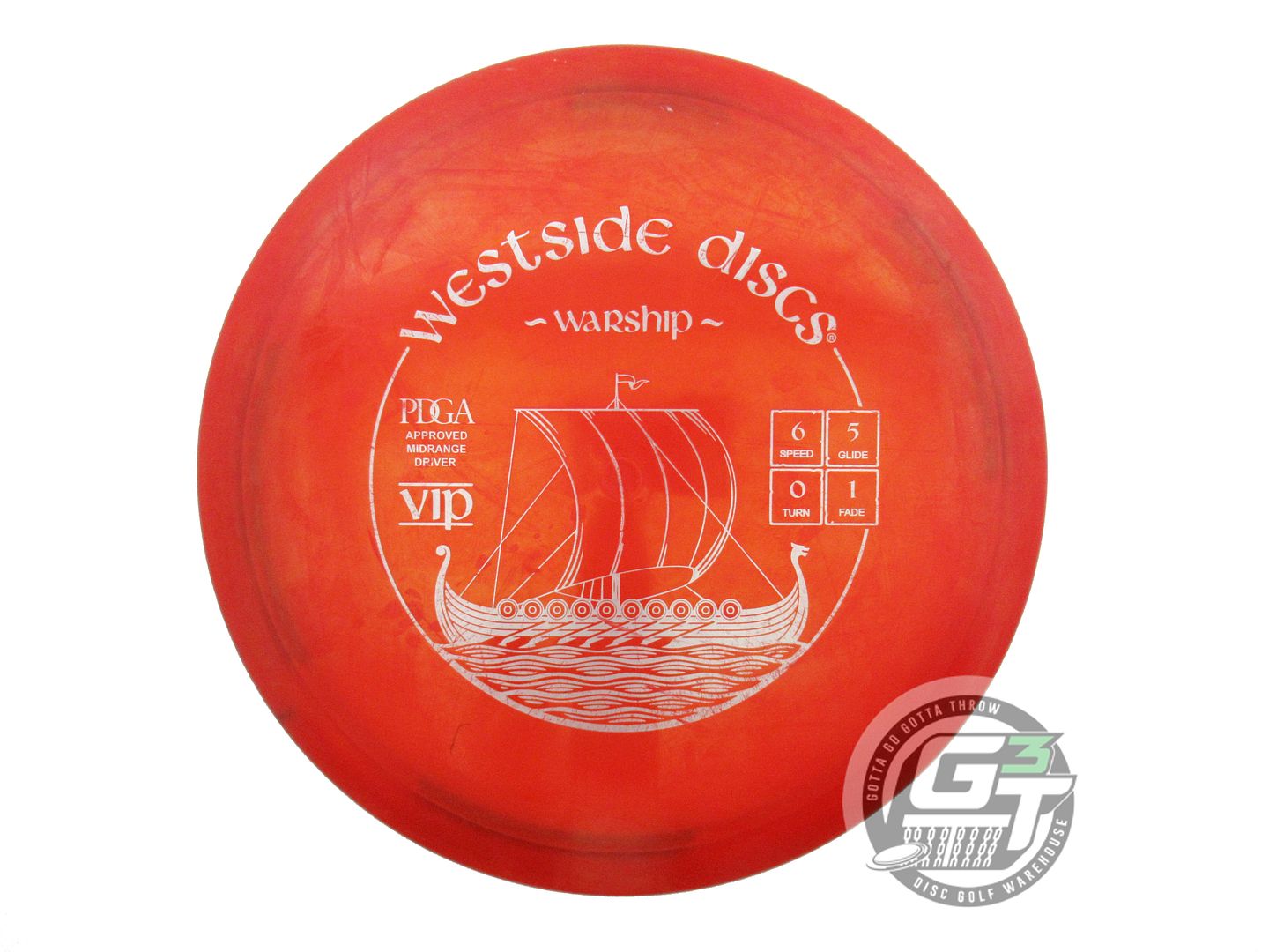 USED Westside Discs VIP Warship 169g Red Silver Foil Midrange Golf Disc
