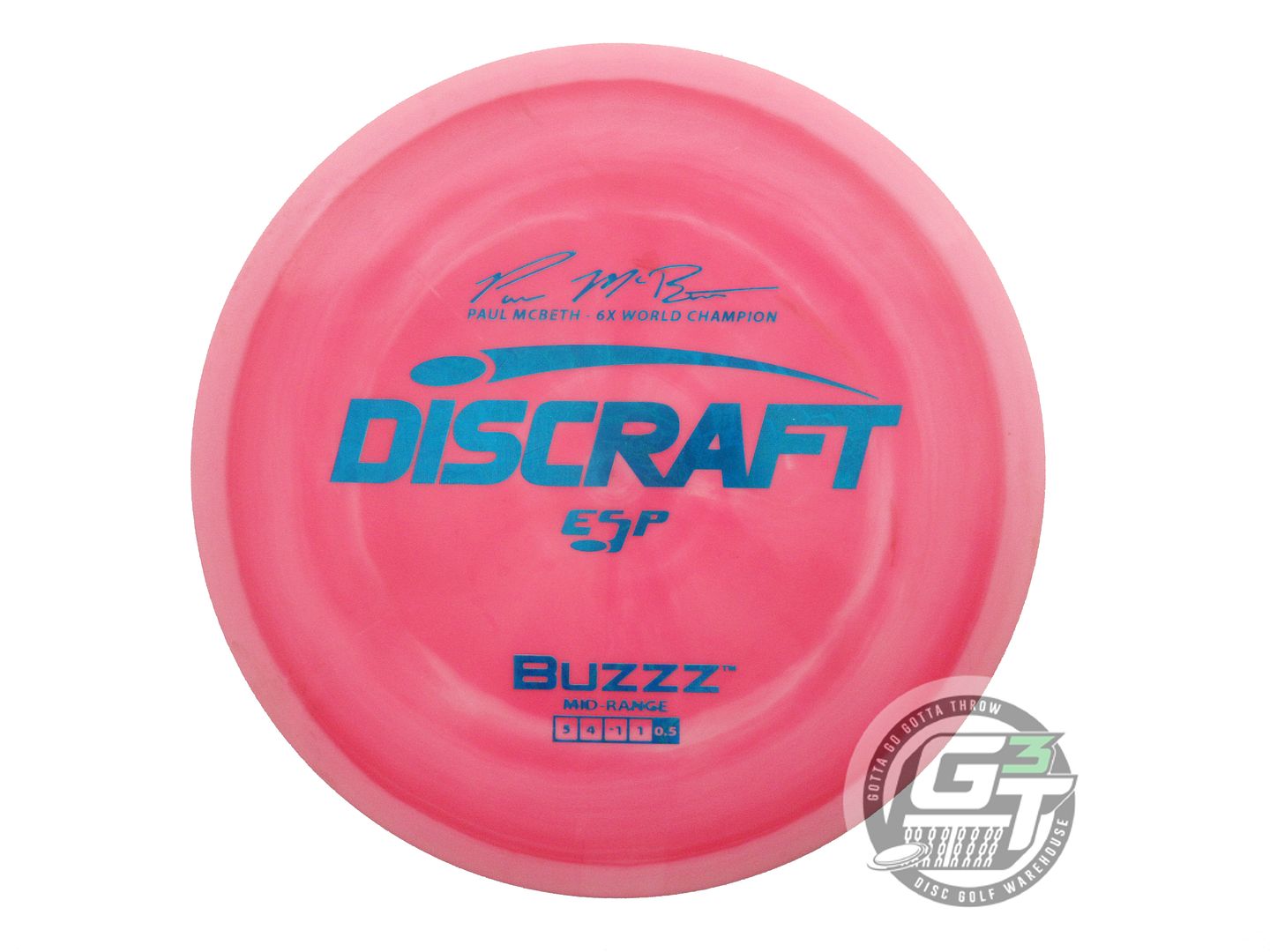 USED Discraft [McBETH] ESP Buzzz 176g Red Blue Foil Midrange Golf Disc