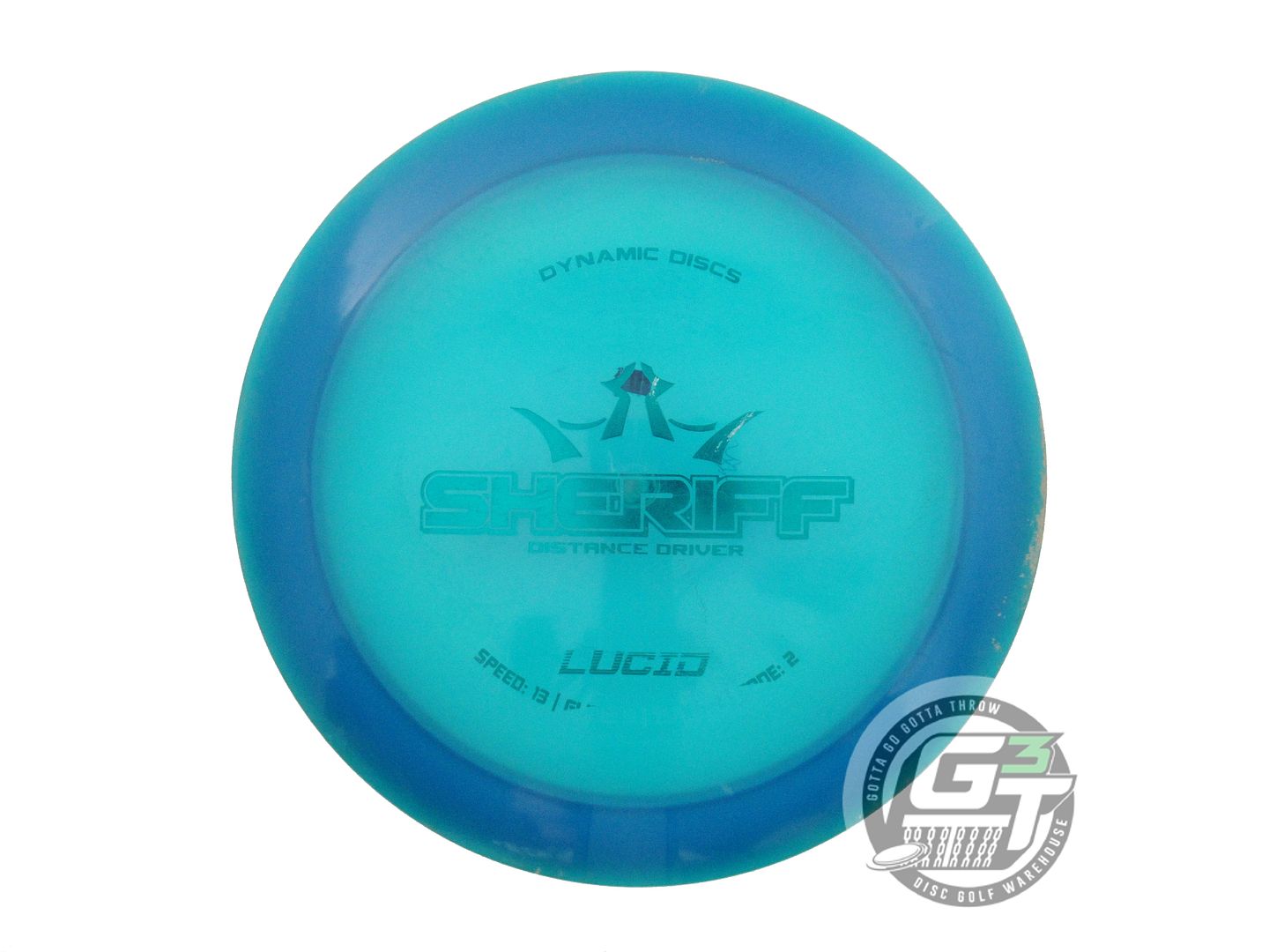 USED Dynamic Discs Lucid Sheriff 169g Blue Teal Foil Distance Driver Golf Disc