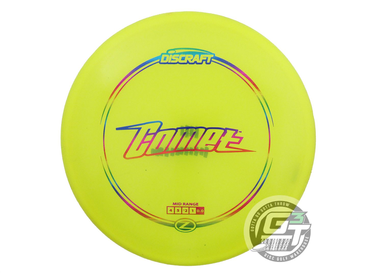USED Discraft Z Comet 177g Yellow Rainbow Laser Foil Midrange Golf Disc