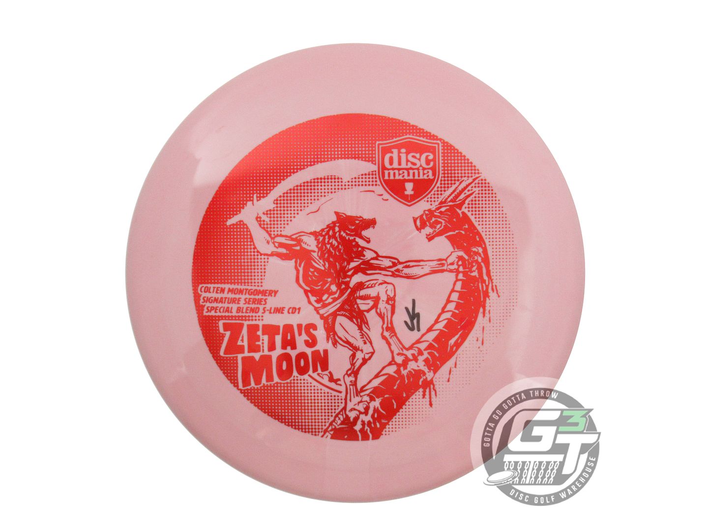 USED DiscMania ZETA'S MOON S-Line CD1 172g Drab Pink Red Foil Driver Golf Disc