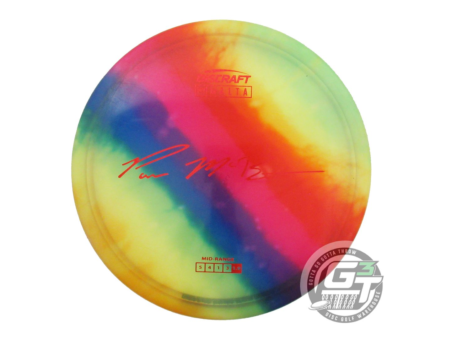 USED Discraft [McBETH] Signature FlyDye Z Malta 174g Rainbow Midrange Golf Disc