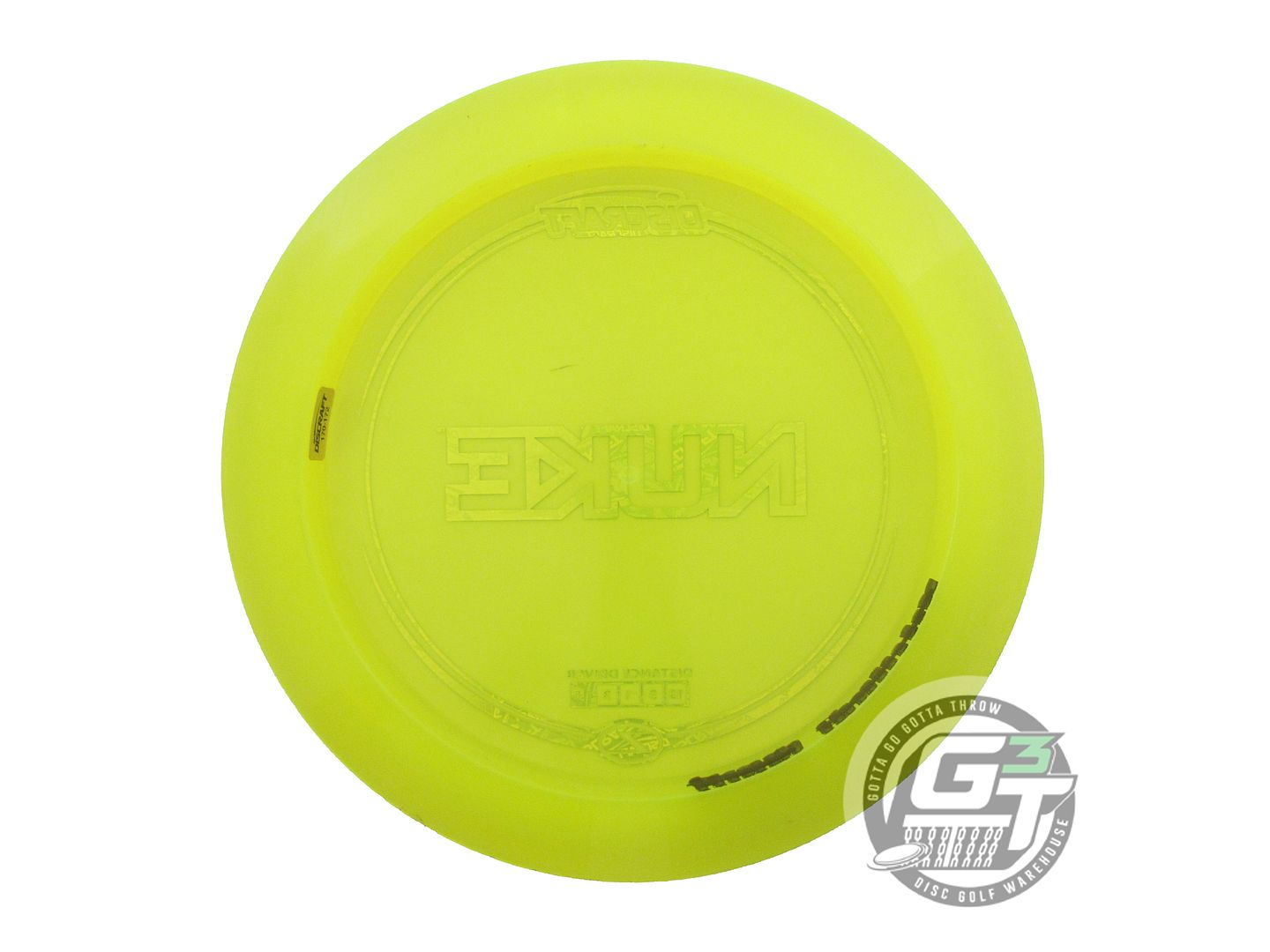USED Discraft Z Nuke 173g Yellow Holo Logo Foil Distance Driver Golf Disc