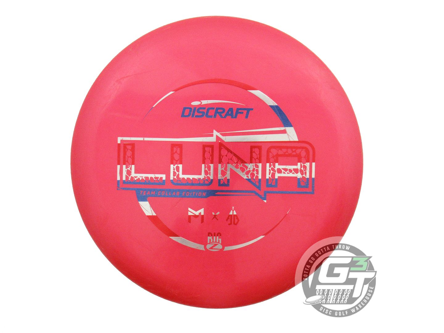 USED Discraft [TEAM COLLAB] Big Z Luna 177g Red Stripe Foil Putter Golf Disc