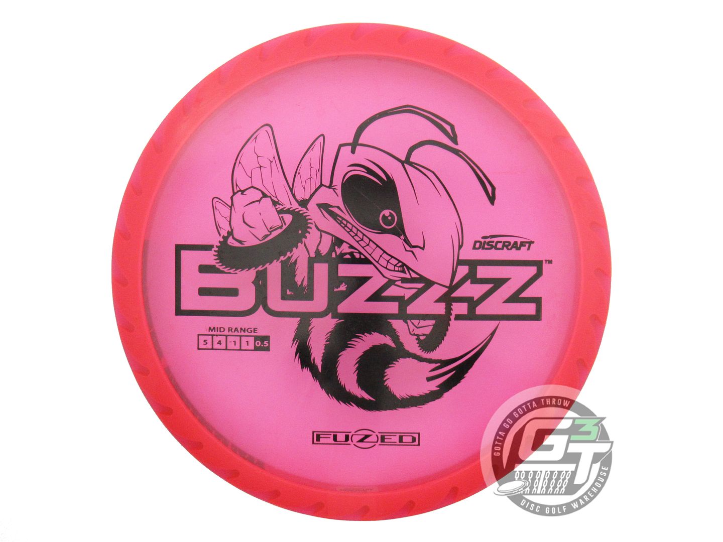 USED Discraft FuZed BuzzzSaw Buzzz 170g Pink Black Stamp Midrange Golf Disc