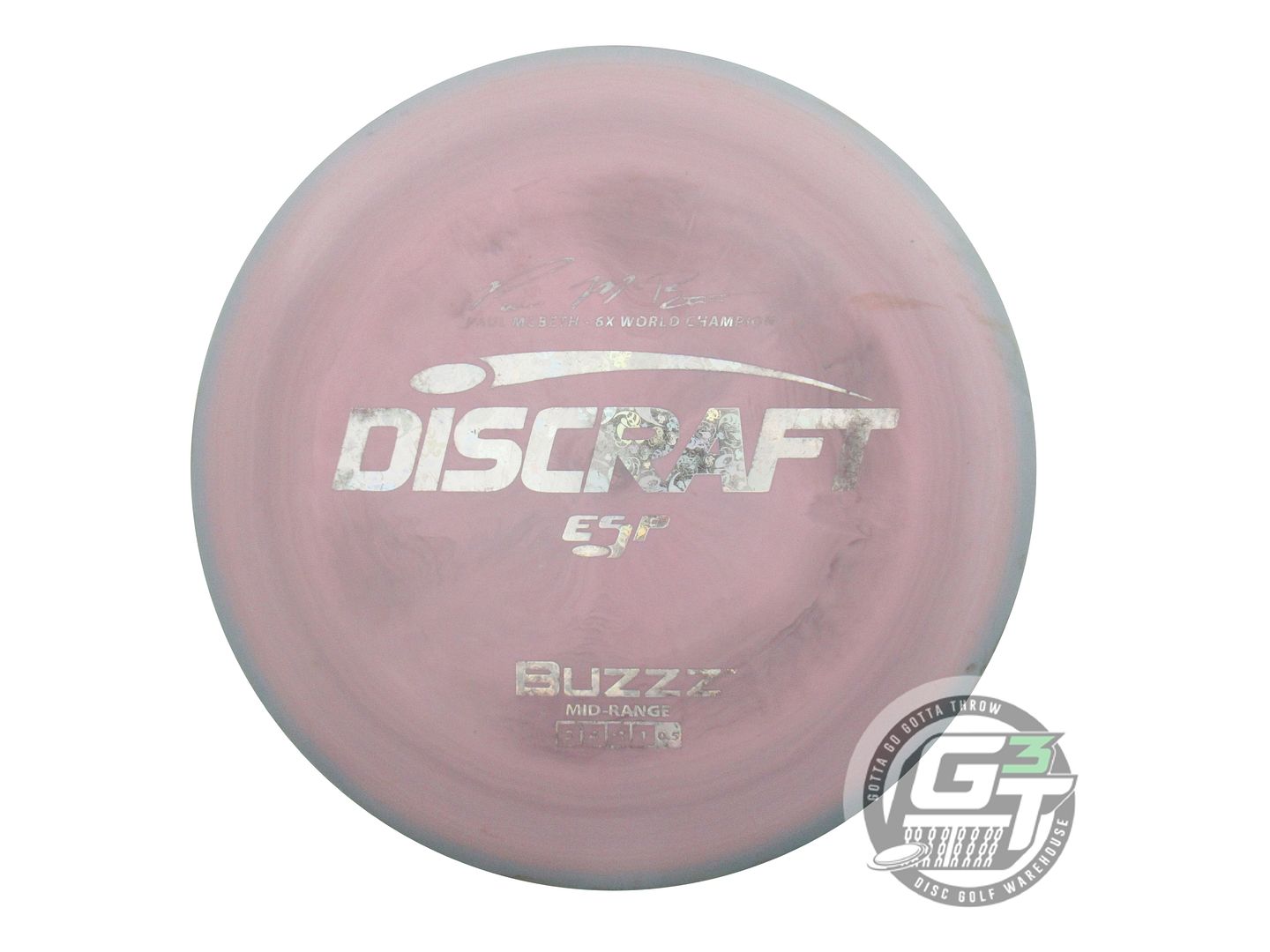 USED Discraft [McBETH] ESP Buzzz 176g Pink-Gray Holo Bee Foil Midrange Golf Disc
