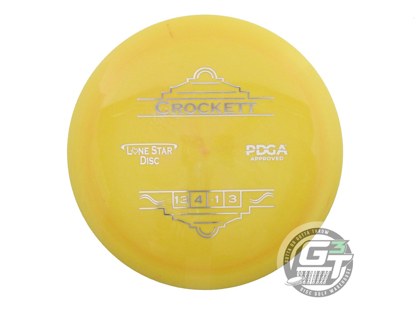NOS Lone Star Bravo Crockett 176g Yellow Silver Foil Distance Driver Golf Disc