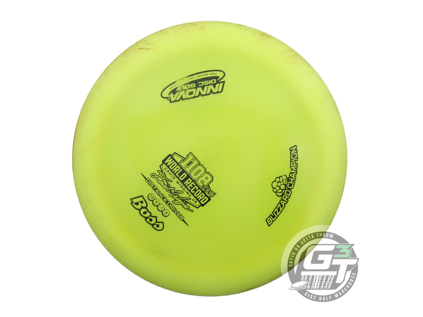 USED Innova Blizzard Boss 145g Yellow Black Stamp Distance Driver Golf Disc
