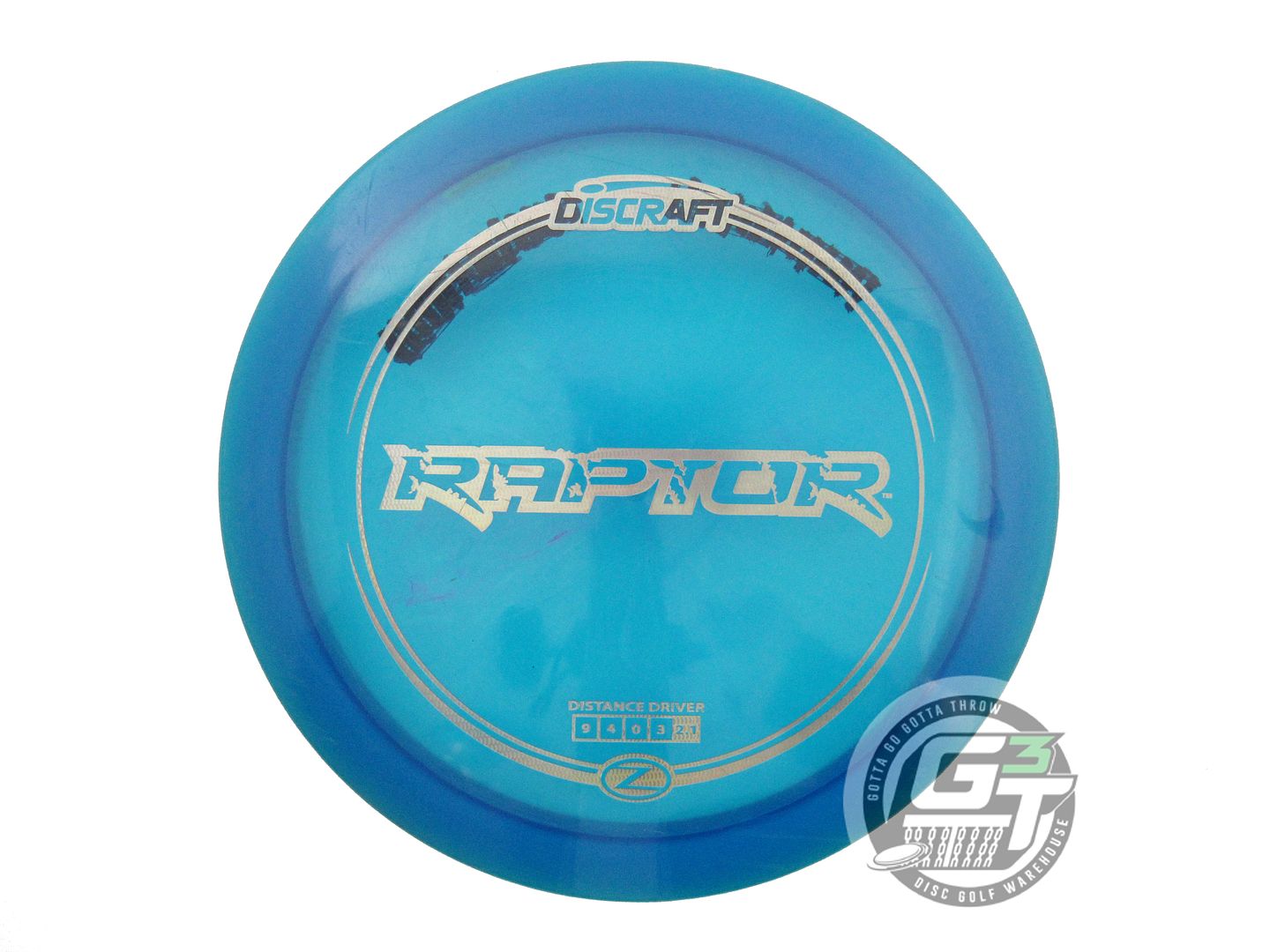 USED Discraft Z Raptor 173g Blue Copper Weave Foil Distance Driver Golf Disc