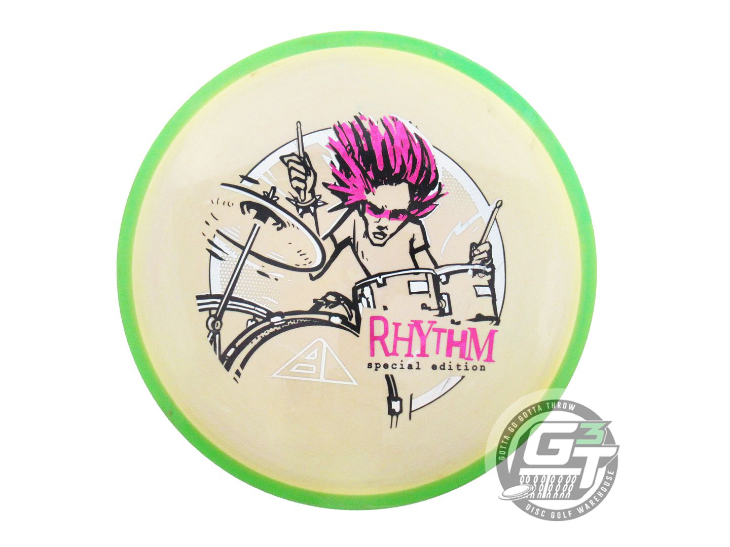USED Axiom Discs [SE] Neutron Rhythm 172g Peach Green Rim Distance Driver Disc
