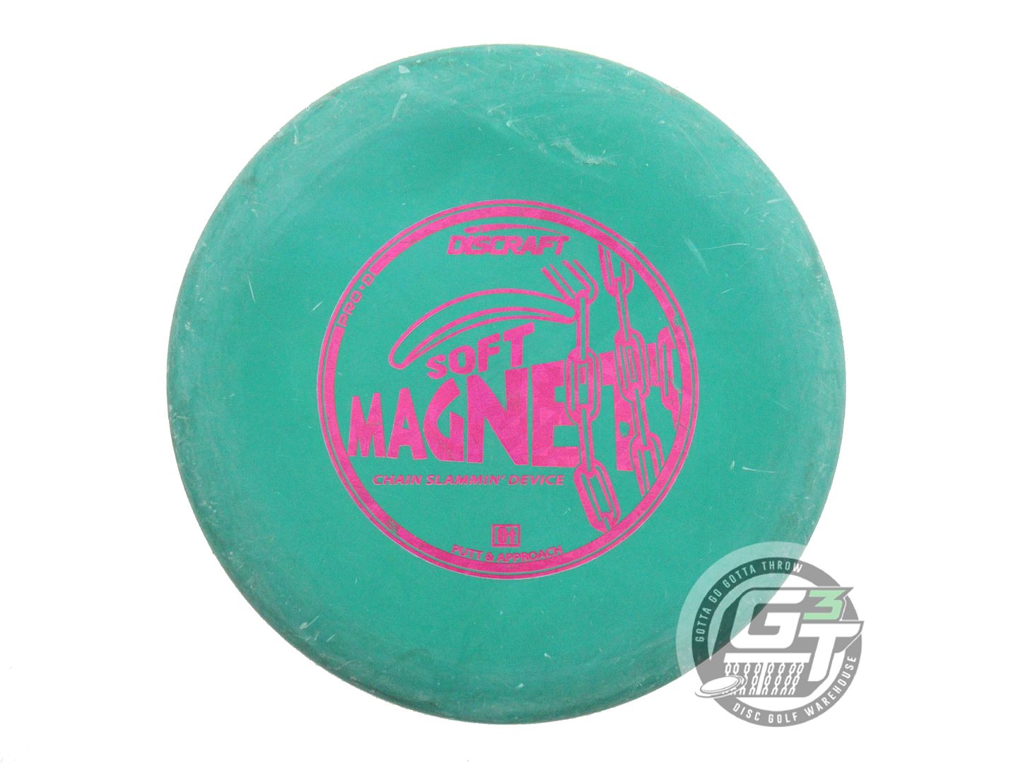 USED Discraft Pro D Soft Magnet 171g Green Magenta Shatter Foil Putter Golf Disc