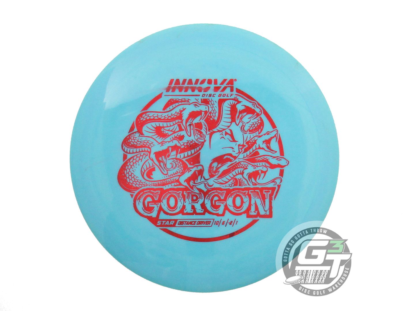 USED Innova Star Gorgon 175g Teal Red Foil Distance Driver Golf Disc