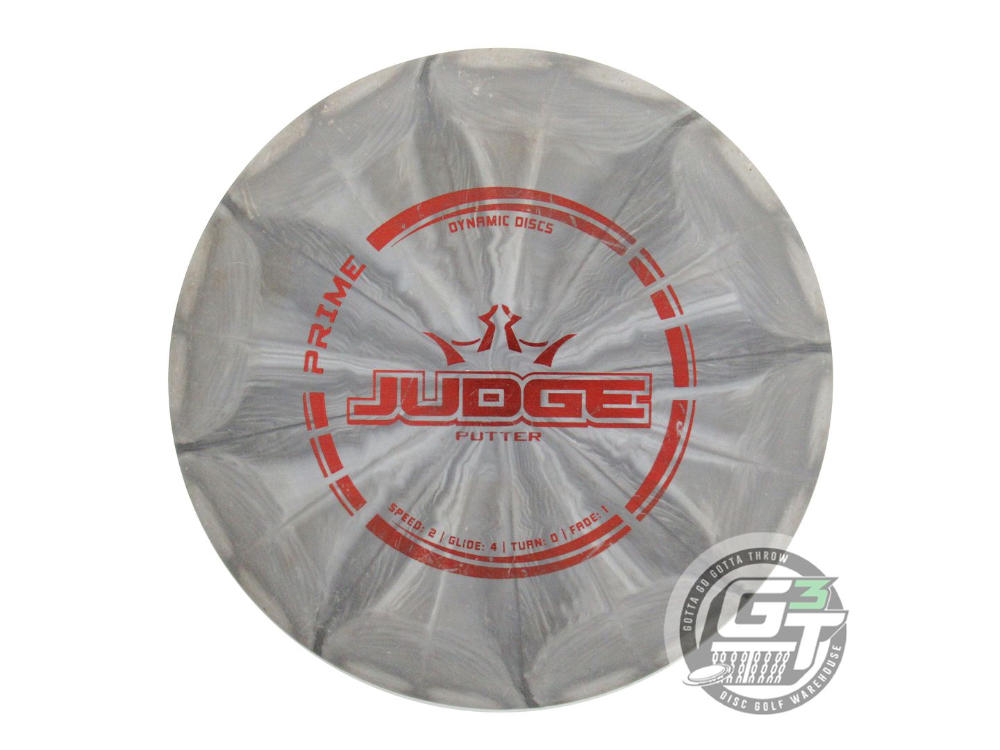 USED Dynamic Discs Prime Burst Judge 173g Gray Red Foil Putter Golf Disc