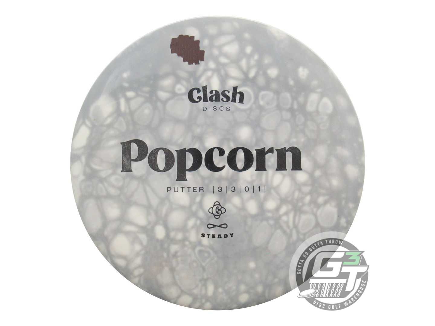 USED Clash Discs Steady Popcorn 173g White HOME DYED Putter Golf Disc