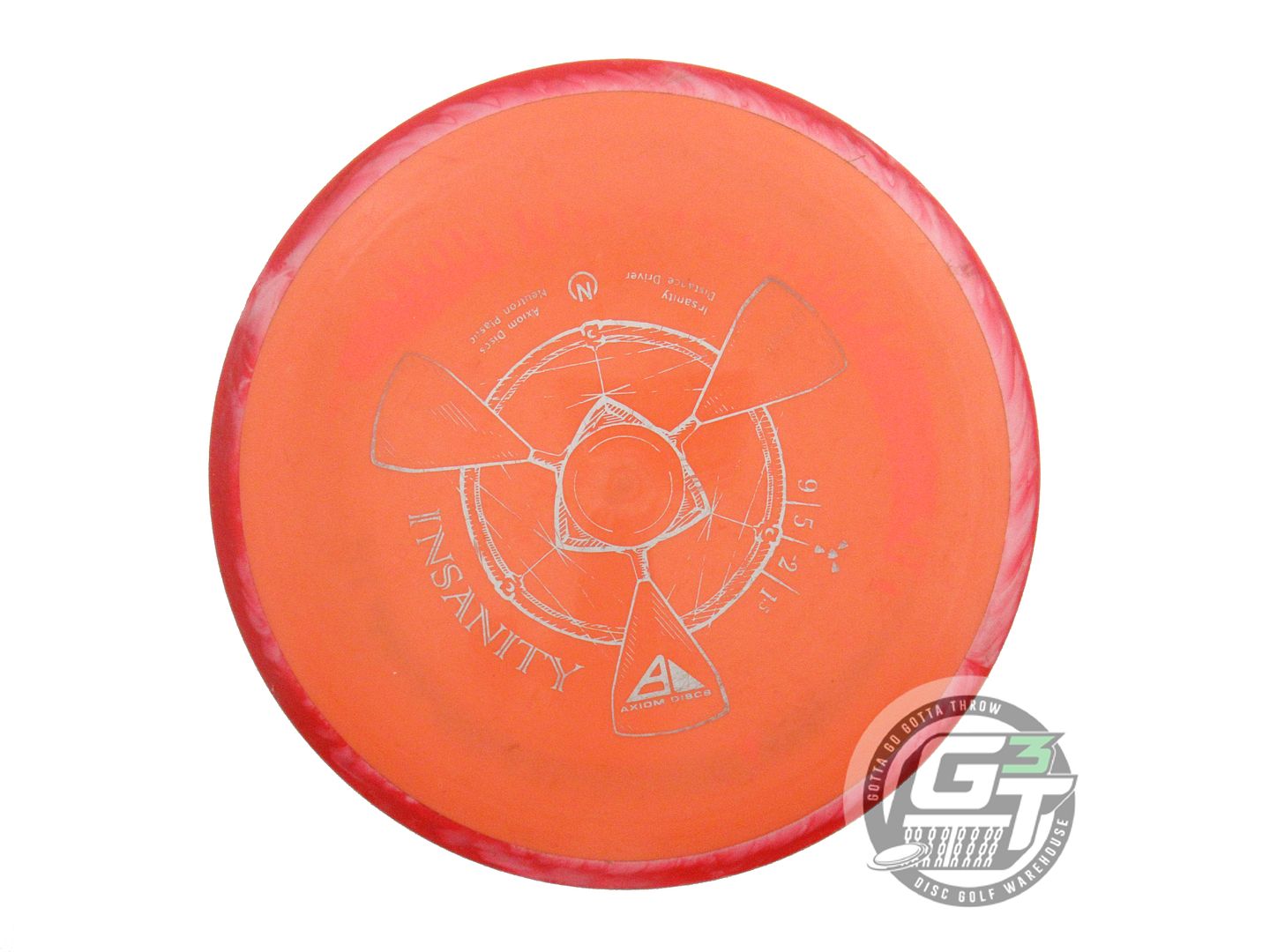 USED Axiom Discs Neutron Insanity 160g Orange Red Rim Distance Driver Golf Disc