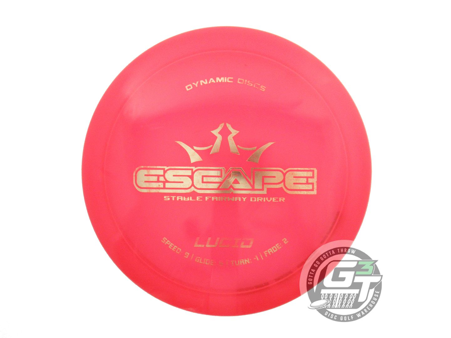USED Dynamic Discs Lucid Escape 173g Red Gold Foil Fairway Driver Golf Disc