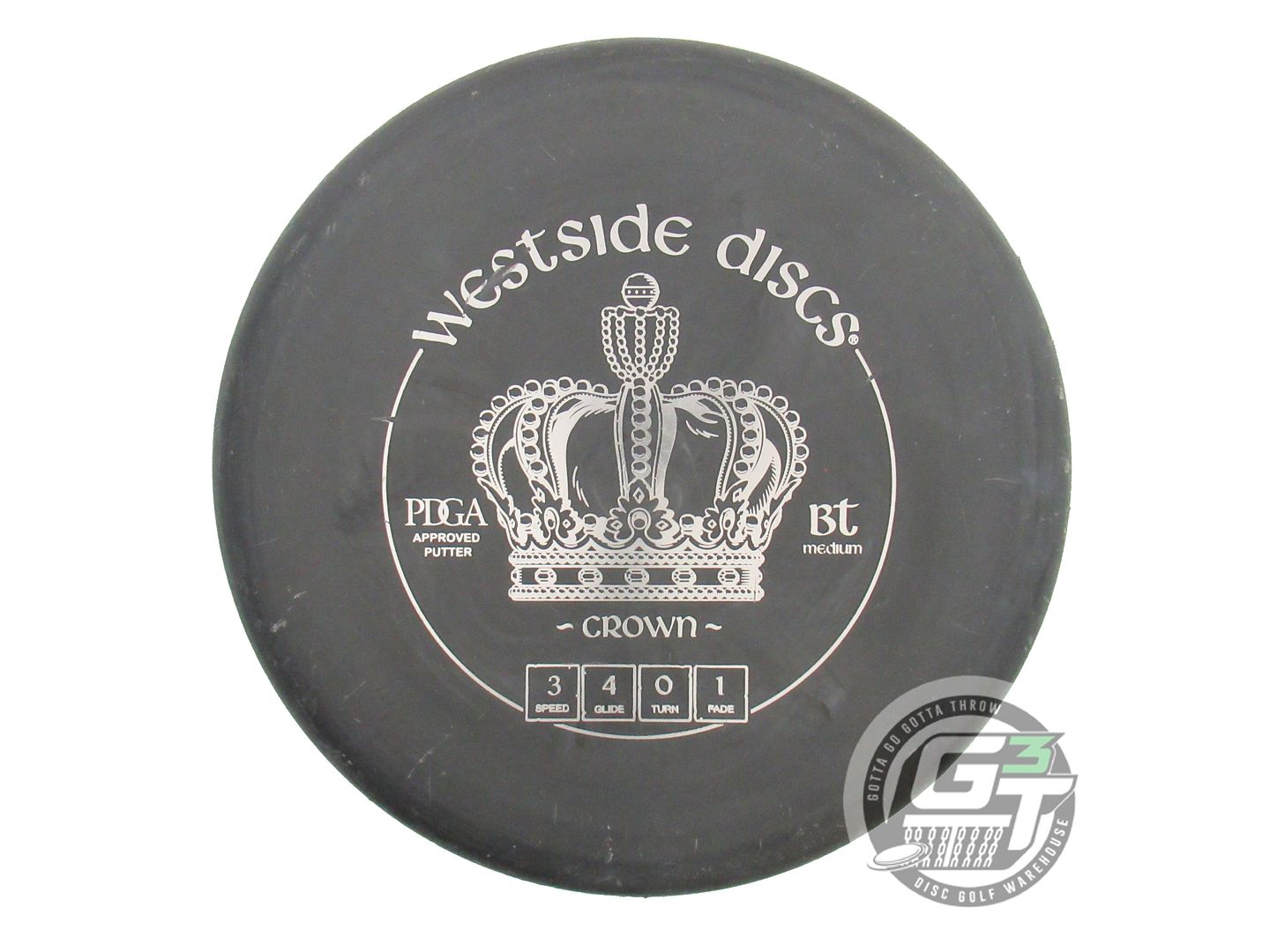 USED Westside Discs BT Medium Crown 172g Black Silver Foil Putter Golf Disc