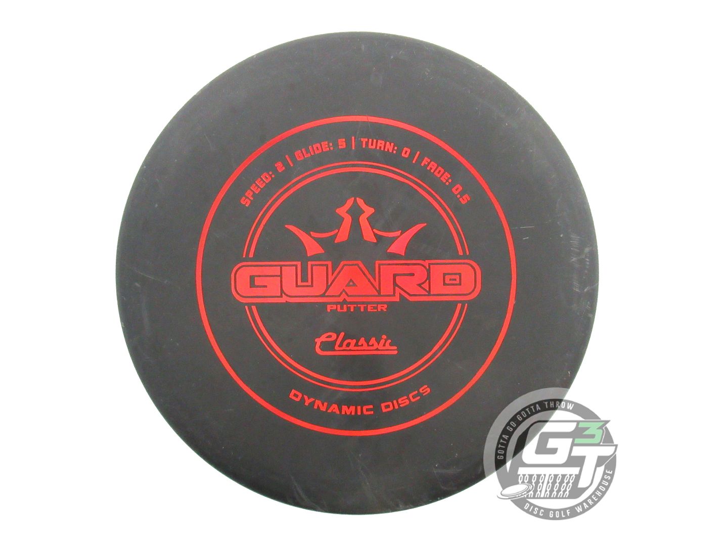 USED Dynamic Discs Classic Hard Guard 174g Black Red Foil Putter Golf Disc