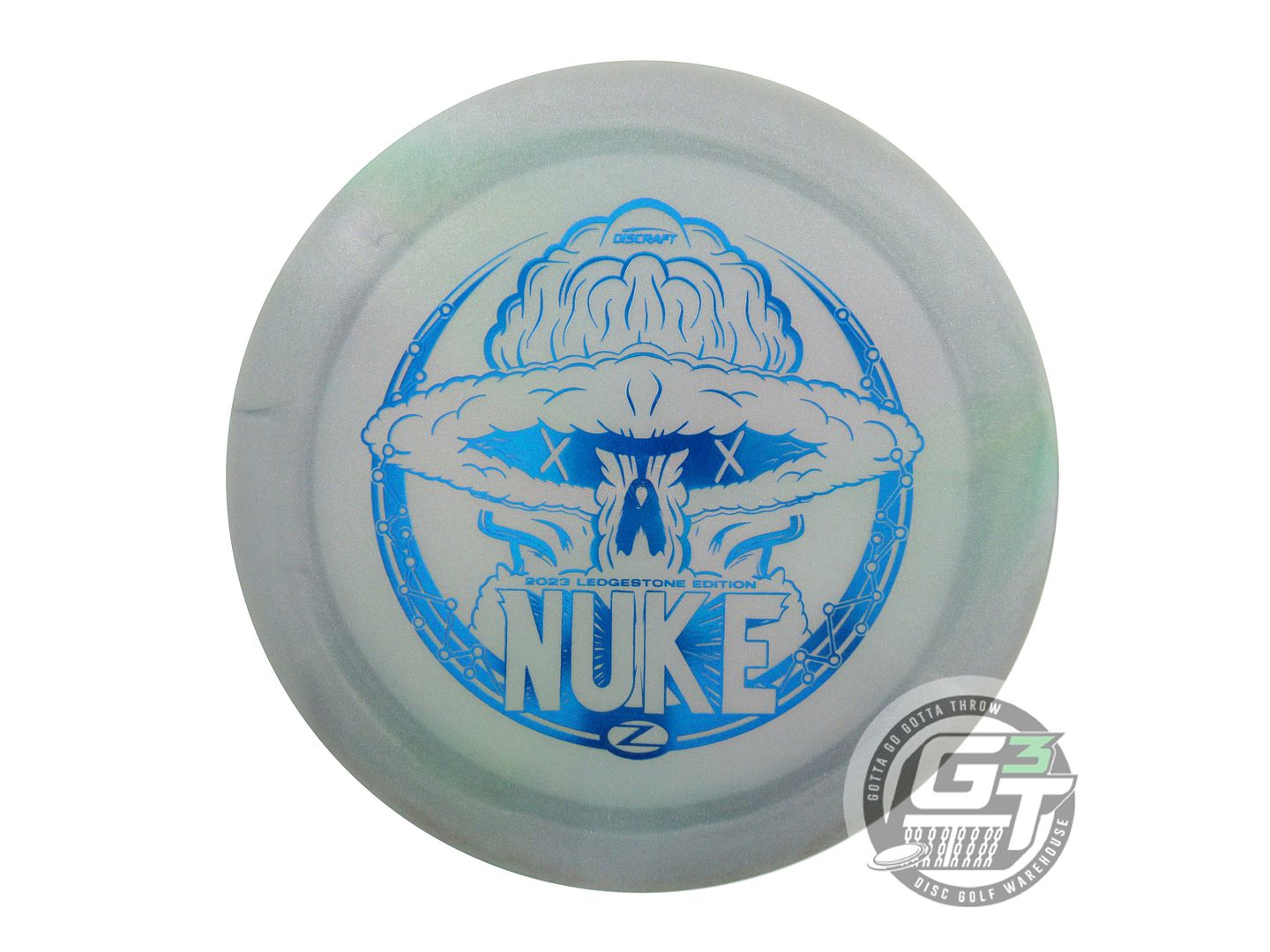 USED Discraft [LEDGESTONE] Metallic Z Nuke 174g Gray-Lime Distance Driver Disc