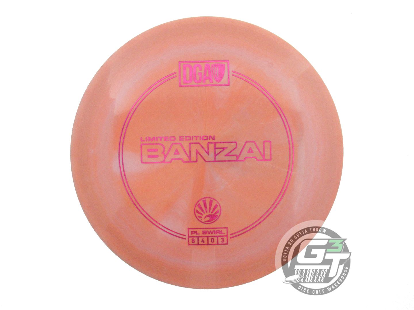 USED DGA ProLine Swirl Banzai 175g Orange-Lilac Magenta Shatter Driver Golf Disc