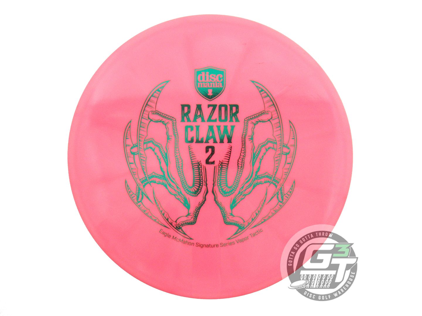 USED DiscMania RAZOR CLAW 2 Vapor Tactic 176g Pink Green Foil Putter Golf Disc