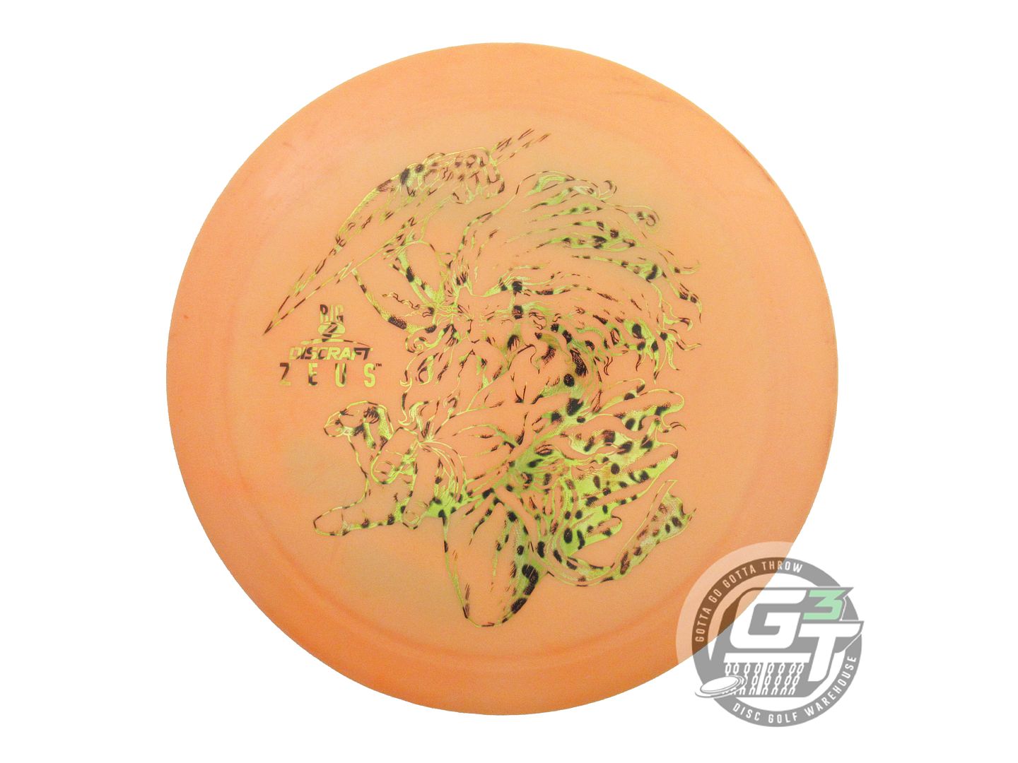 USED Discraft Big Z Zeus 174g Orange Cheetah Foil Distance Driver Golf Disc