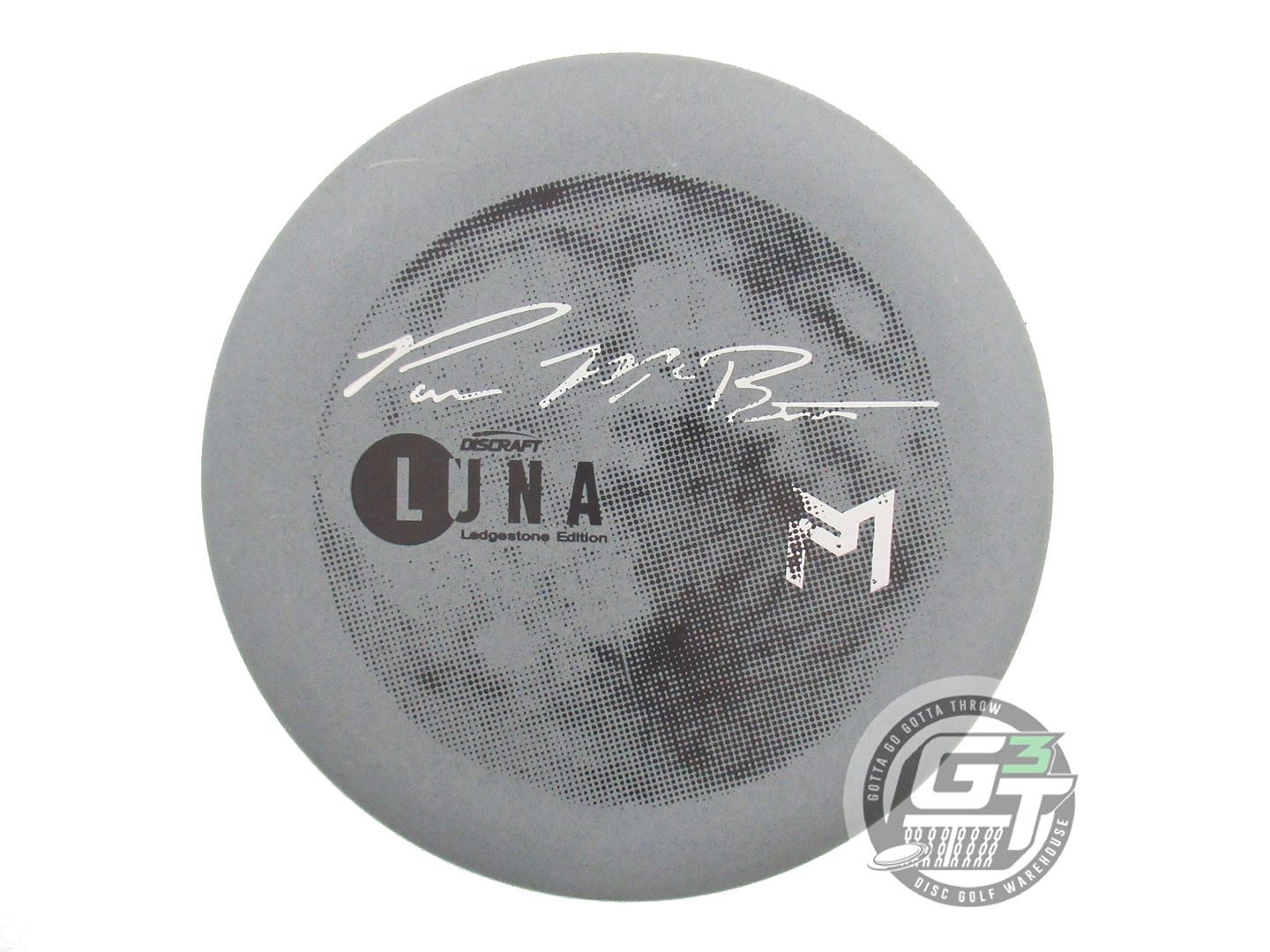 USED Discraft [LEDGESTONE] Glo Rubber Blend Luna 174g Gray Putter Golf Disc