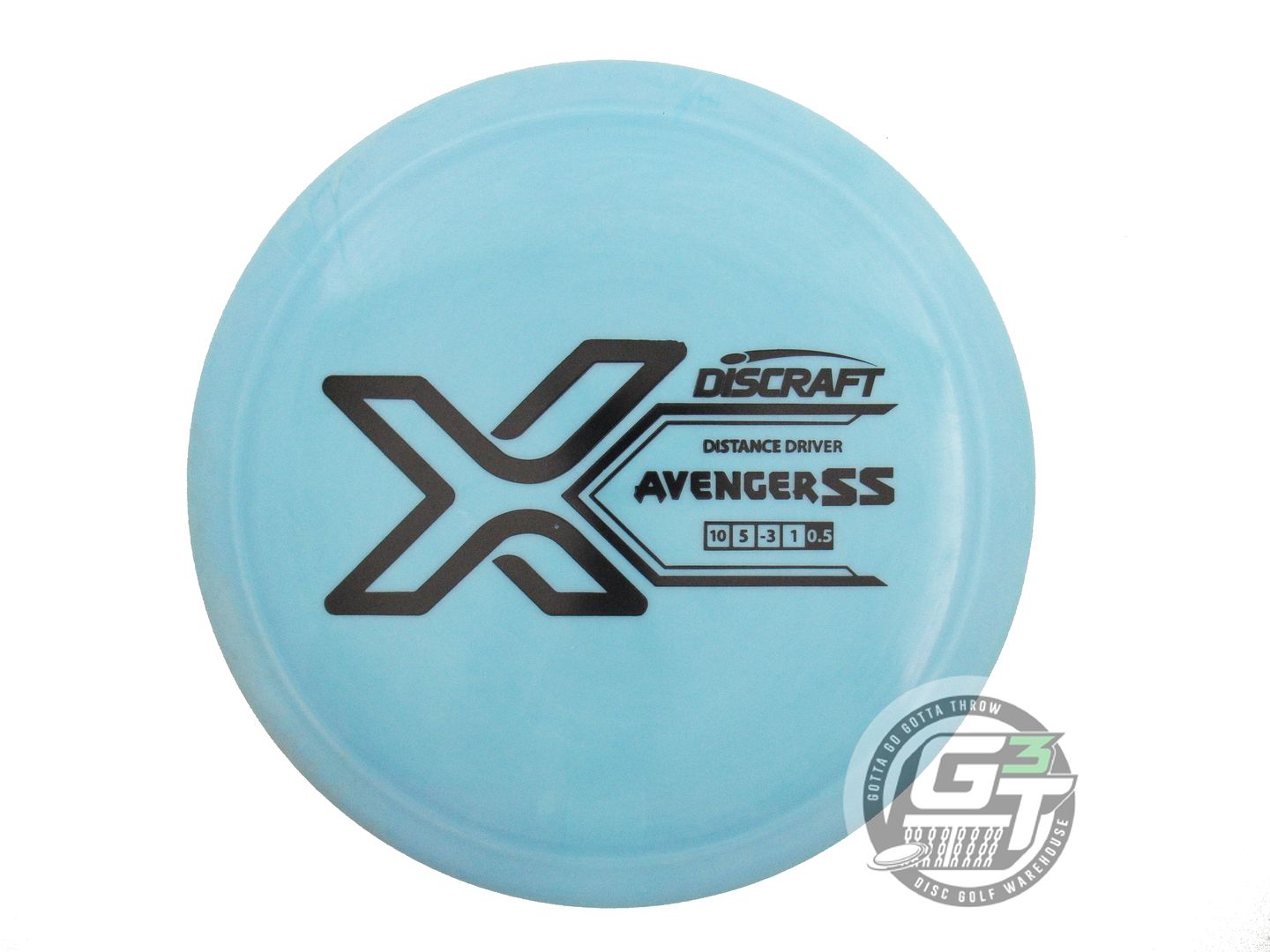 USED Discraft X Avenger SS 173g Sky Blue Black Stamp Distance Driver Golf Disc