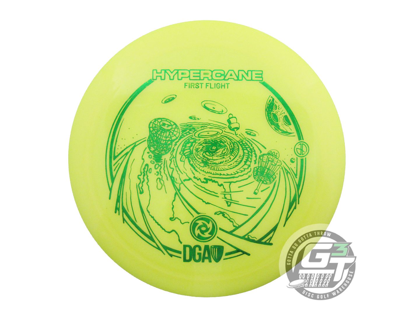 NOS DGA FIRST RUN ProLine Hypercane 173-174g Yellow Green Shatter Driver Disc