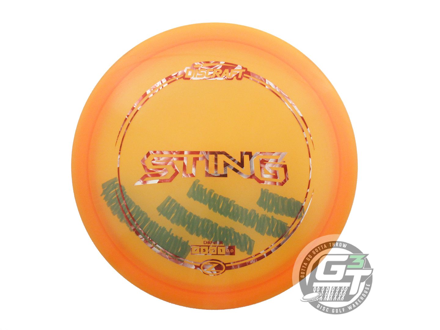 USED Discraft Z Sting 176g Orange Red Rose Foil Fairway Driver Golf Disc