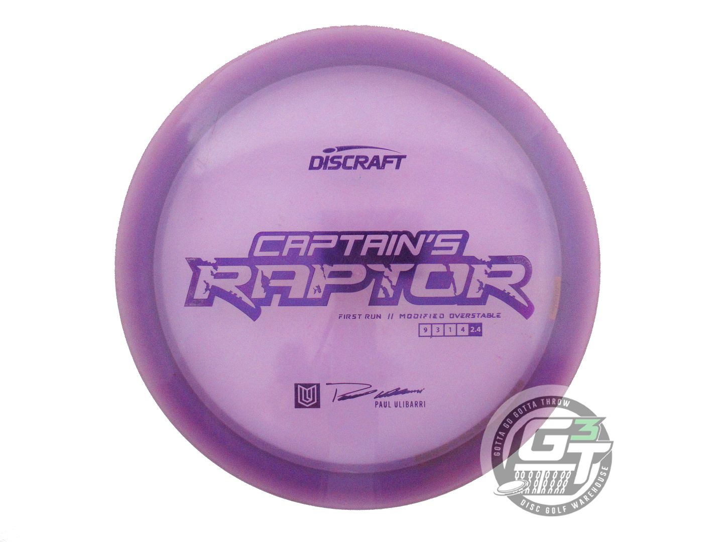 USED Discraft [ULIBARRI] Z Captain's Raptor 175g Purple Driver Golf Disc