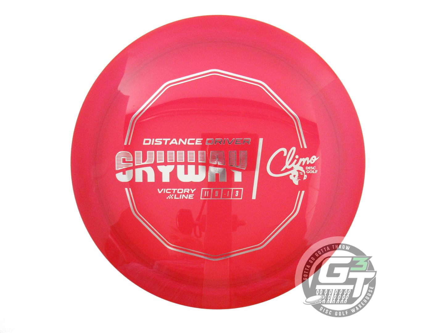 USED Climo Victory Line Skyway 169g Red Silver Foil Distance Driver Golf Disc