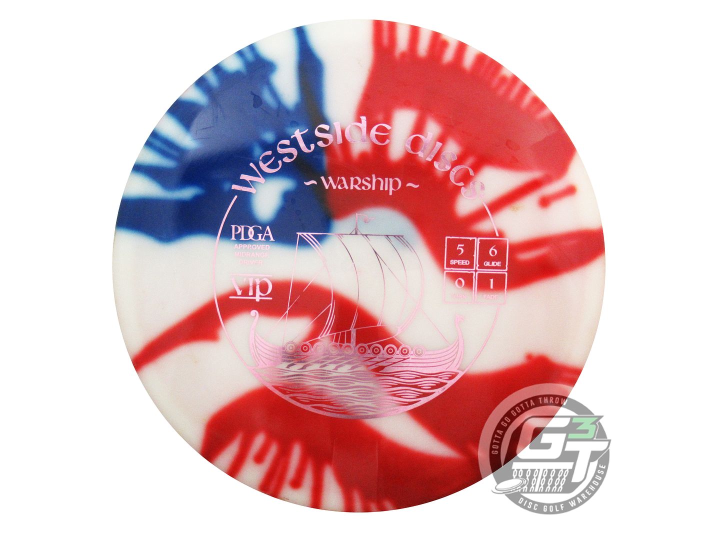 USED Westside Discs MyDye VIP Warship 180g Flag Midrange Golf Disc