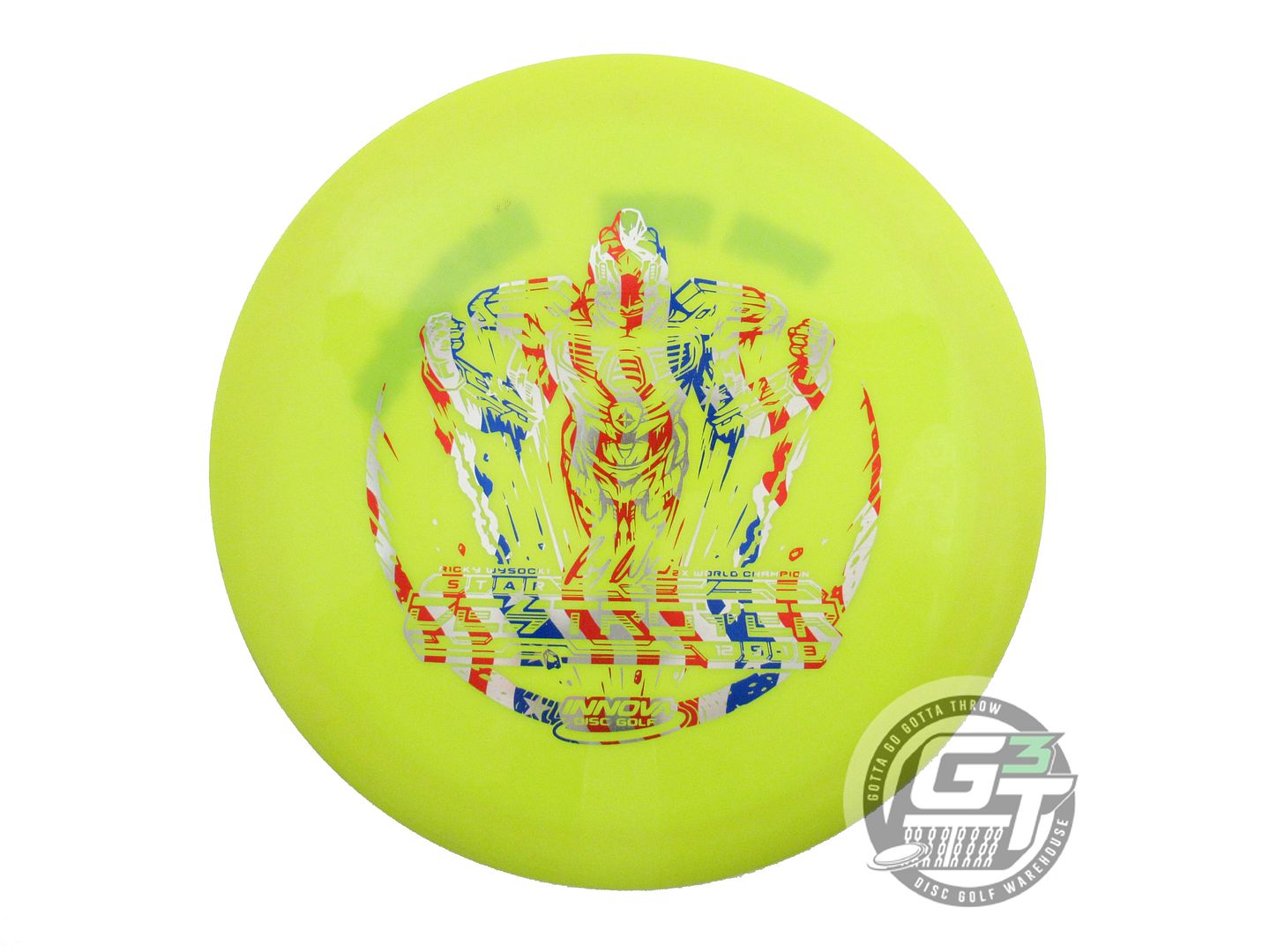 USED Innova [SOCKIBOT] Star Destroyer 171g Dayglow Flag Foil Driver Golf Disc