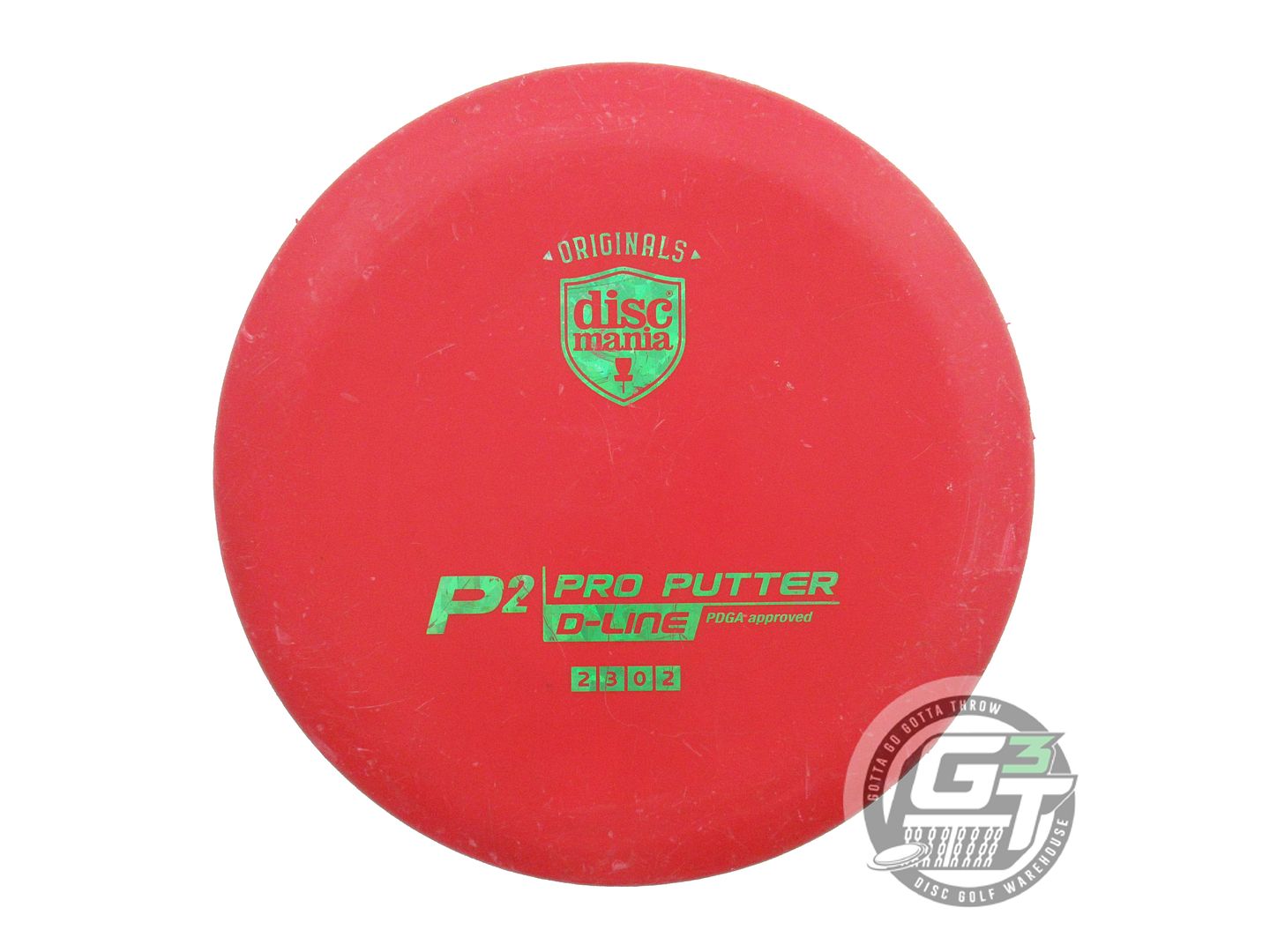 USED DiscMania D-Line P2 174g Red Green Shatter Foil Putter Golf Disc