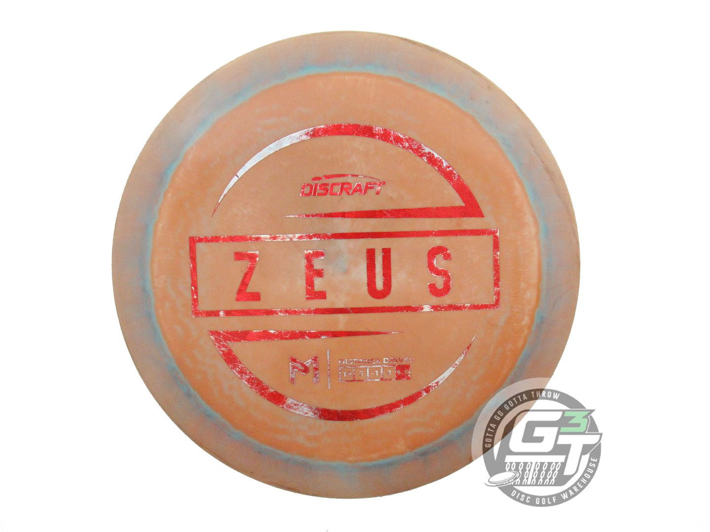 USED Discraft [McBETH] ESP Zeus 172g Peach-Teal Red Shatter Driver Golf Disc