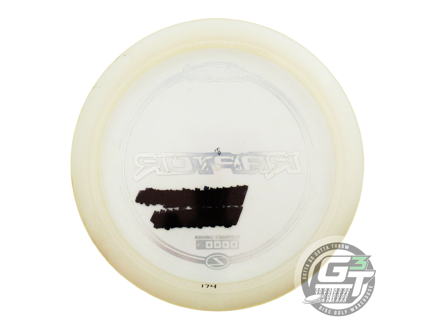 USED Discraft Z Raptor 174g Clear White Stamp Distance Driver Golf Disc