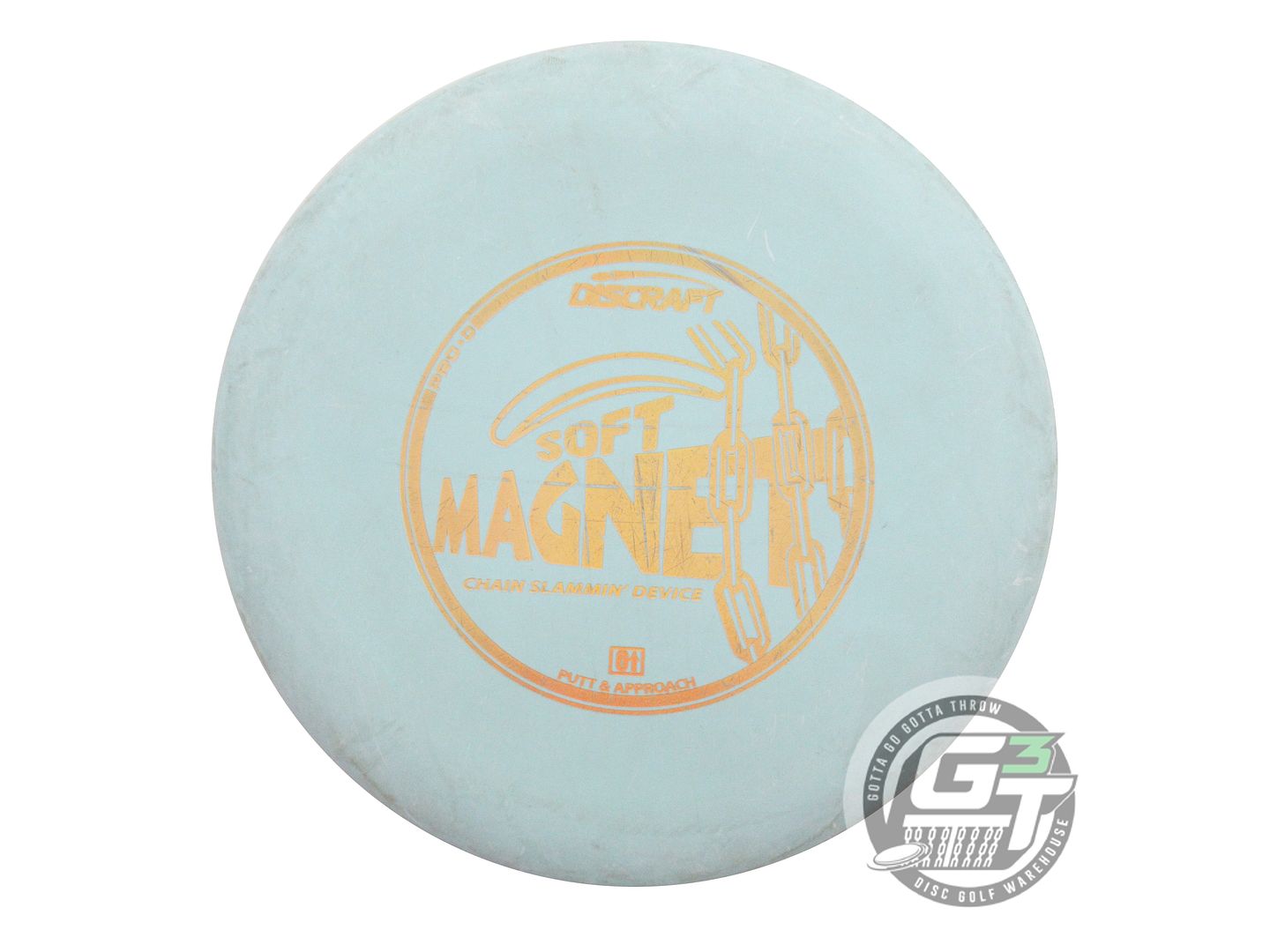 USED Discraft Pro D Soft Magnet 172g Sky Blue Gold Holo Foil Putter Golf Disc