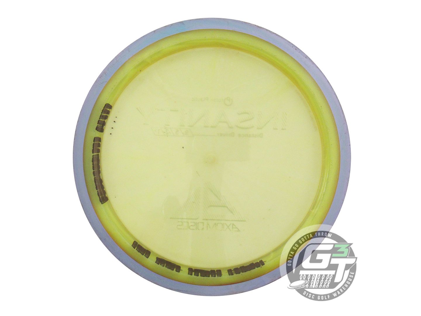 USED Axiom Discs Proton Insanity 165g Yellow Lilac Rim Distance Driver Golf Disc