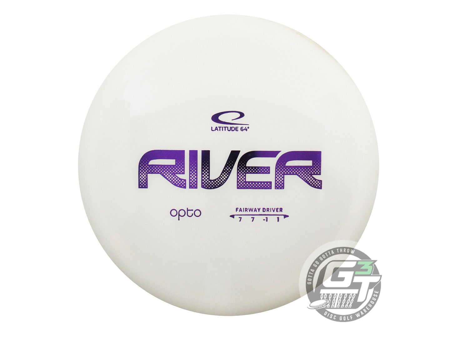 USED Latitude 64 Opto River 172g White Purple Foil Fairway Driver Golf Disc