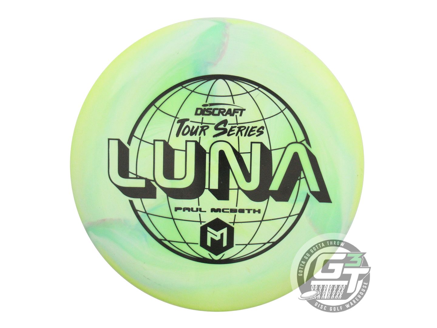 USED Discraft [McBETH] Swirl ESP Luna 172g Yellow-Lime Putter Golf Disc