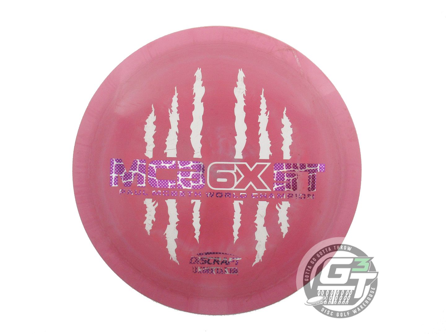 USED Discraft 6X McBEAST ESP Undertaker 174g Pink White Stamp Driver Golf Disc