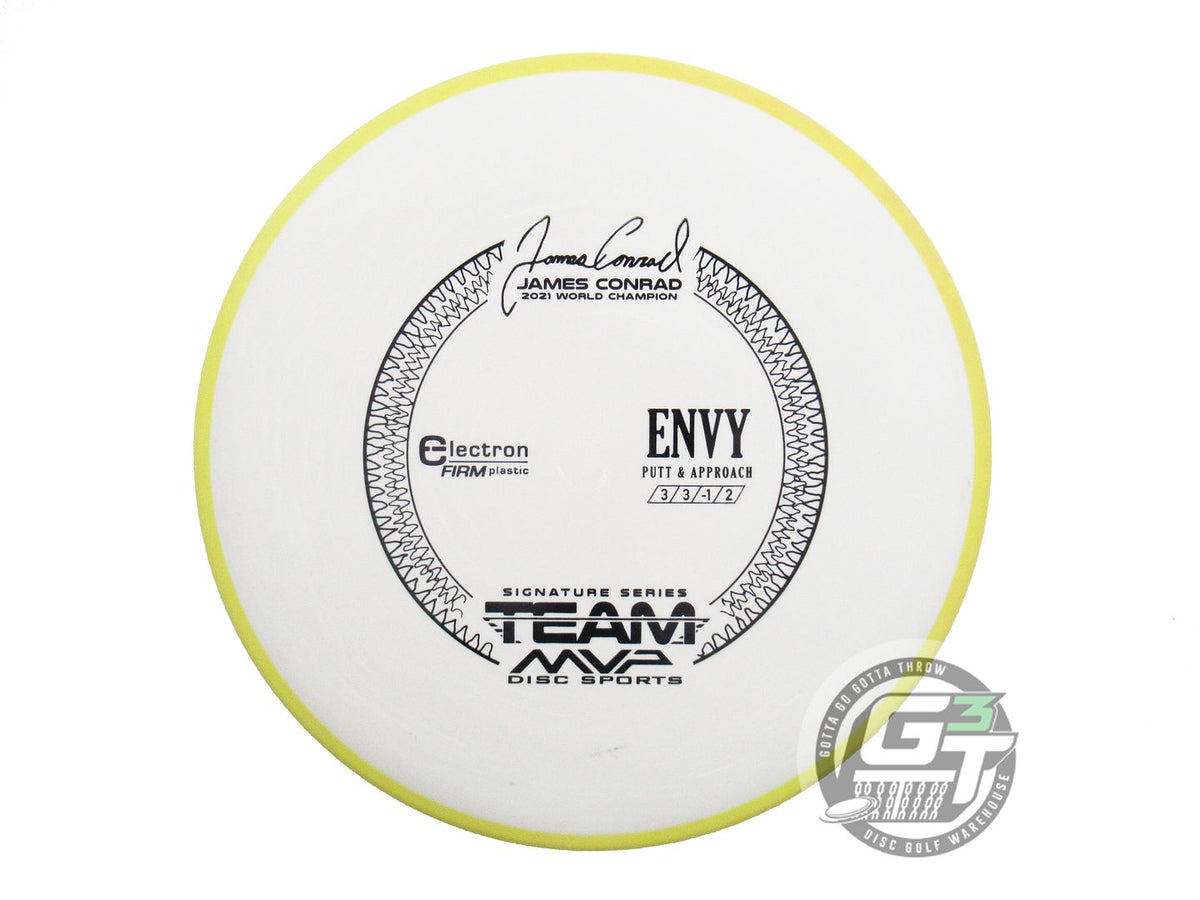 USED Axiom Discs Electron Firm Envy 175g White Yellow Rim Putter Golf Disc