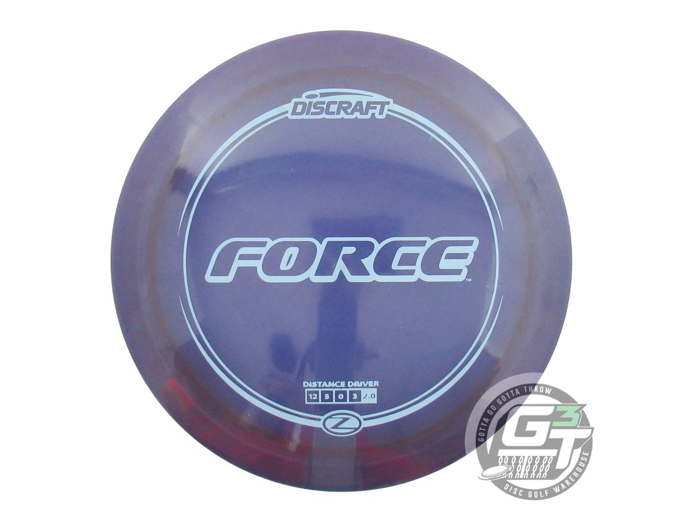 USED Discraft Z Force 174g Purple Sky Blue Stamp Distance Driver Golf Disc
