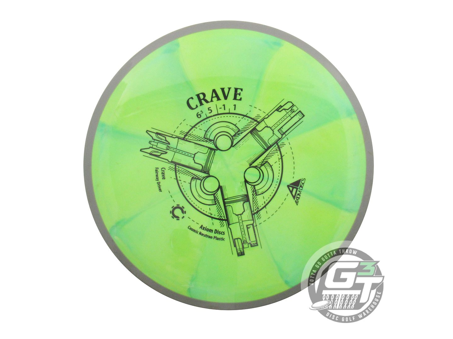 USED Axiom Discs Cosmic Neutron Crave 166g Lime Gray Rim Fairway Driver Disc