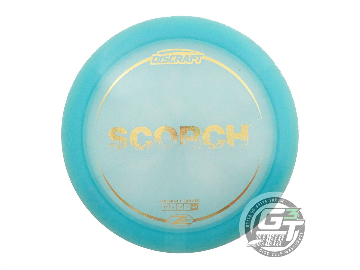USED Discraft Z Lite Scorch 159g Aqua Gold Glitter Foil Distance Driver Disc