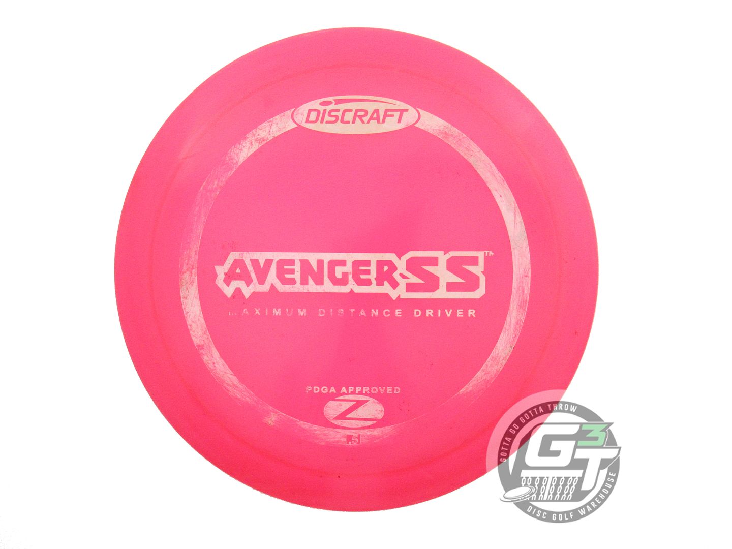 USED Discraft Z Avenger SS 165g Pink White Stamp Distance Driver Golf Disc